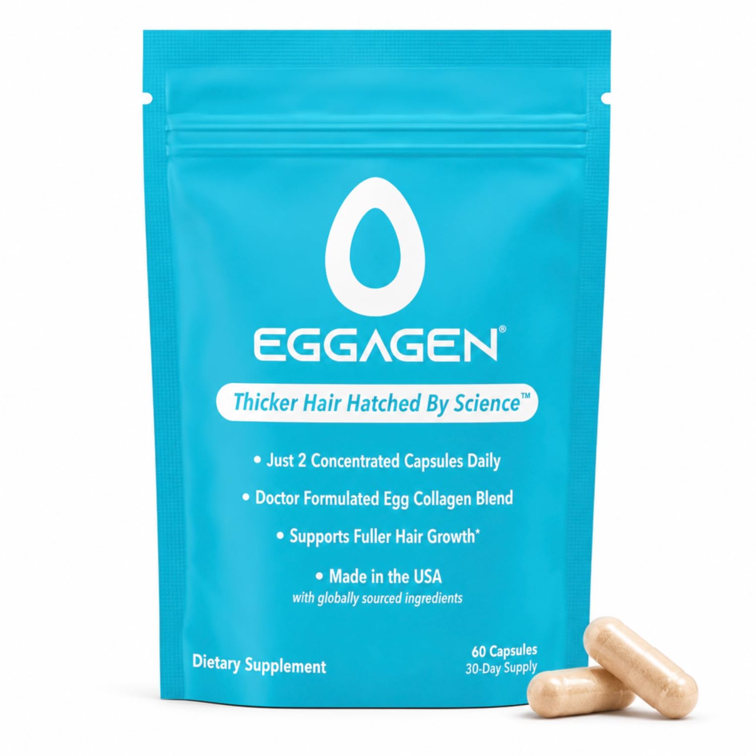 Eggagen Hair Growth Supplement for Women with Clinically Studied AnaGain