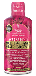 Tropical Oasis Liquid Multivitamin + Hair Growth for Women | Clinically Tested for Thicker Hair, Wrinkles, Brighter Skin, Strong Nails | 2.5g Verisol Collagen | Biotin 12500mcg | 32 Serv