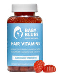 Baby Blues Postpartum Hair Loss Vitamins & Gummies for Women, Biotin & Collagen for Hair Growth Support, Thinning Hair Support, Thicker Fuller-Looking Hair, Hair Skin & Nails, Postnatal, 60 Count