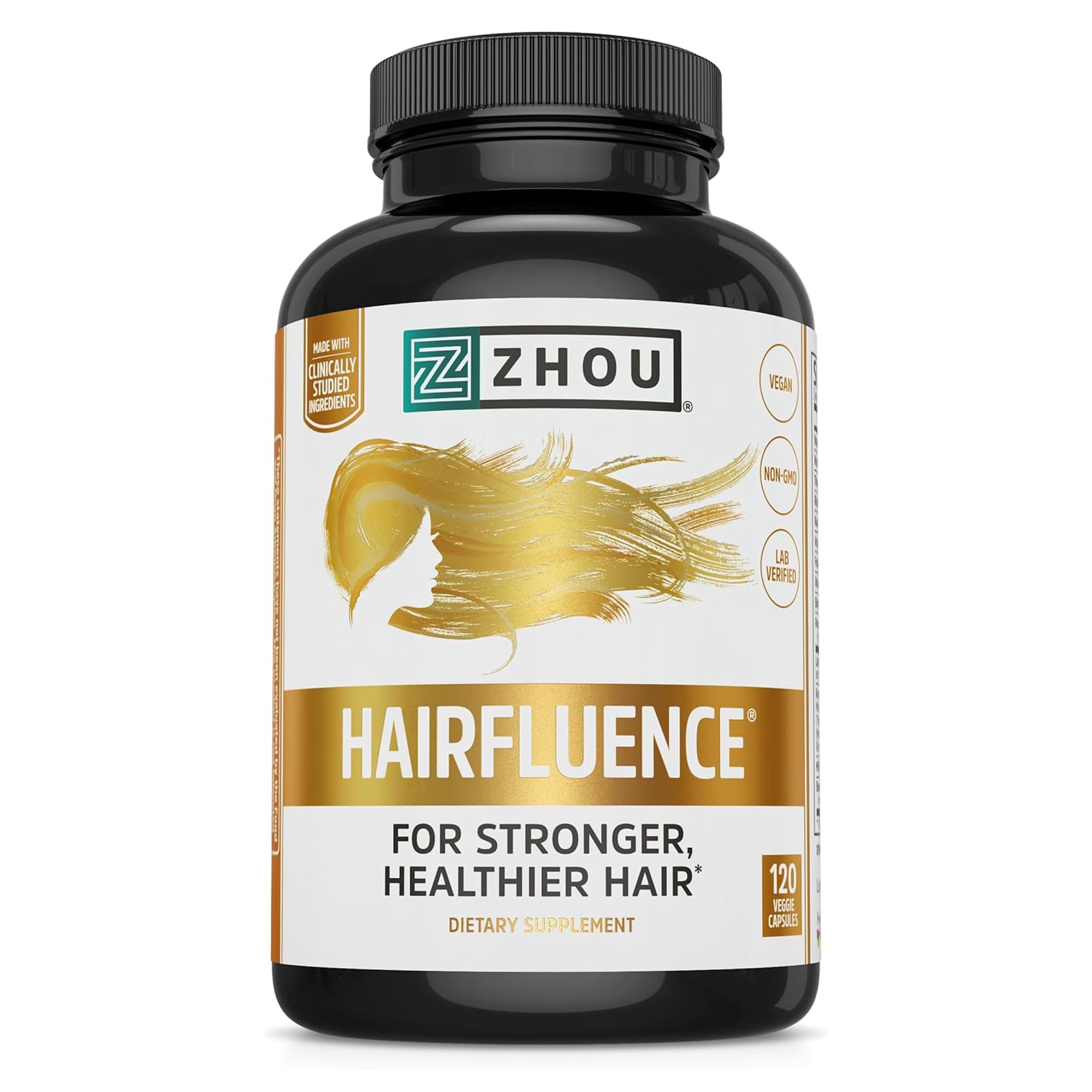 Zhou Hairfluence Supplement - 120 Veggie Capsules (Pack of 1)